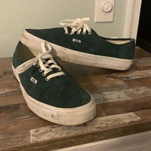 Green pig suede Vans shoes size 12